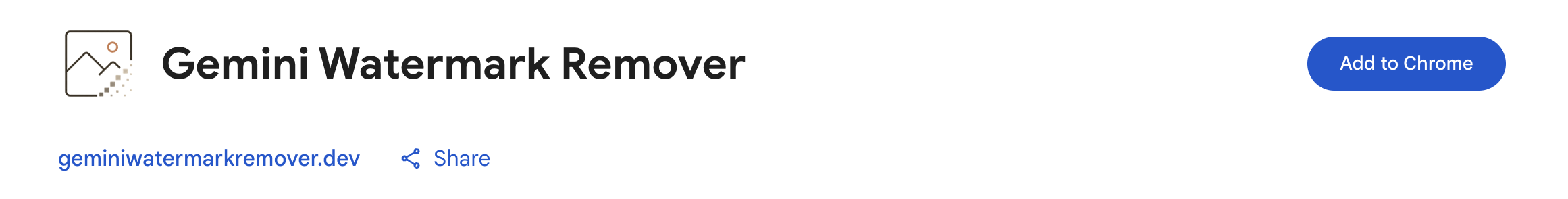 Gemini Watermark Remover on the Chrome Web Store with the Add to Chrome button